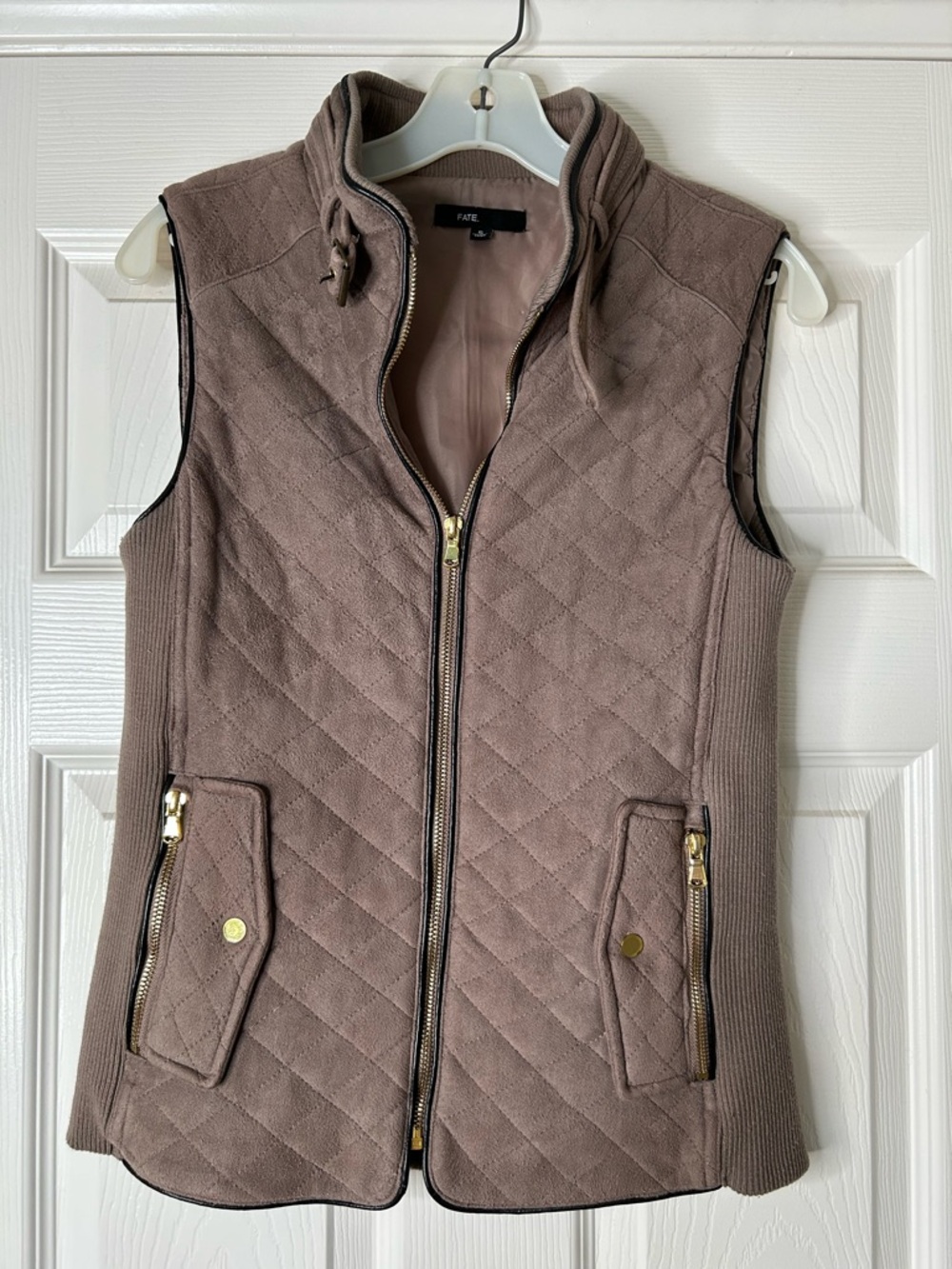 Quilted Tan Vest for Women